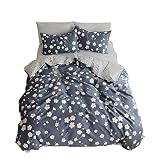 OTOB Floral Twin Duvet Cover Kids Cotton Girls Twin Bedding Sets Navy Blue Bed with 1 Comforter Cove