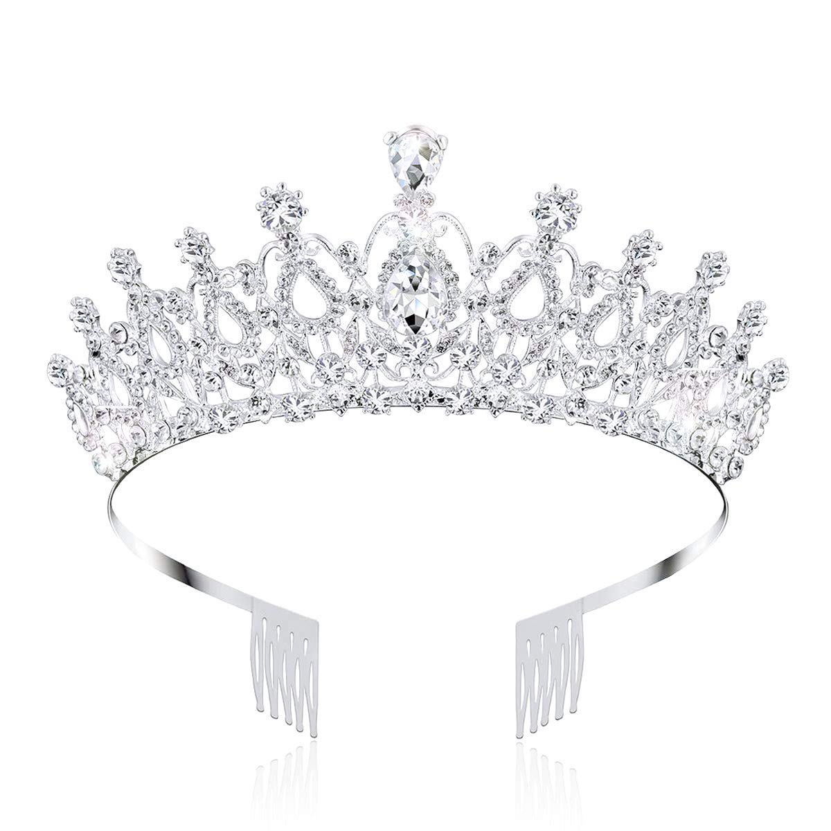 NODG Silver Tiaras and Crowns for Women - Crystal Silver Crowns and Tiaras for Wedding and Birthday