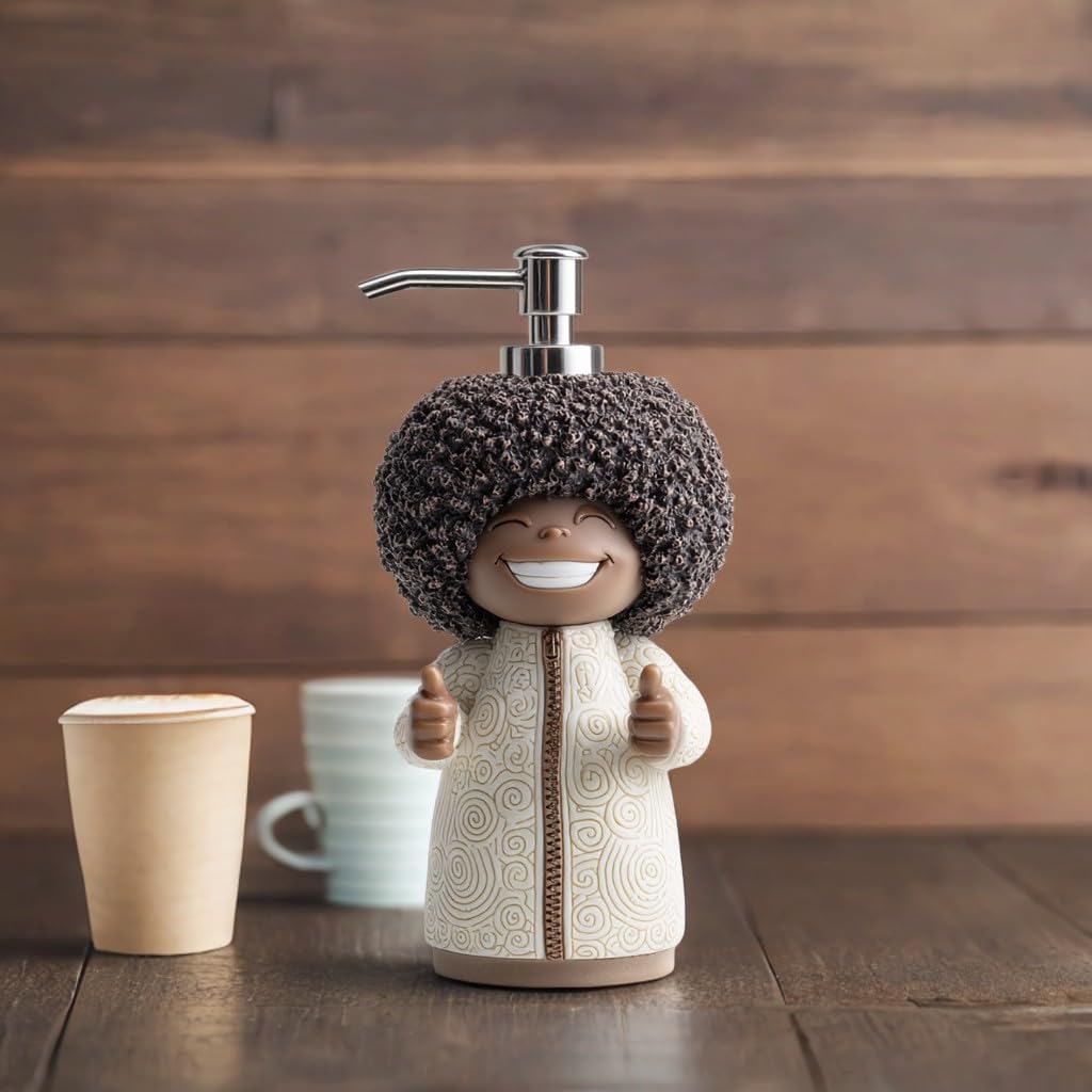 SOCOSY Dispenser di sapone a forma di umano in resina, dispenser di sapone per mani con pompa, bottiglia di sapone liquido per le mani per il bagno