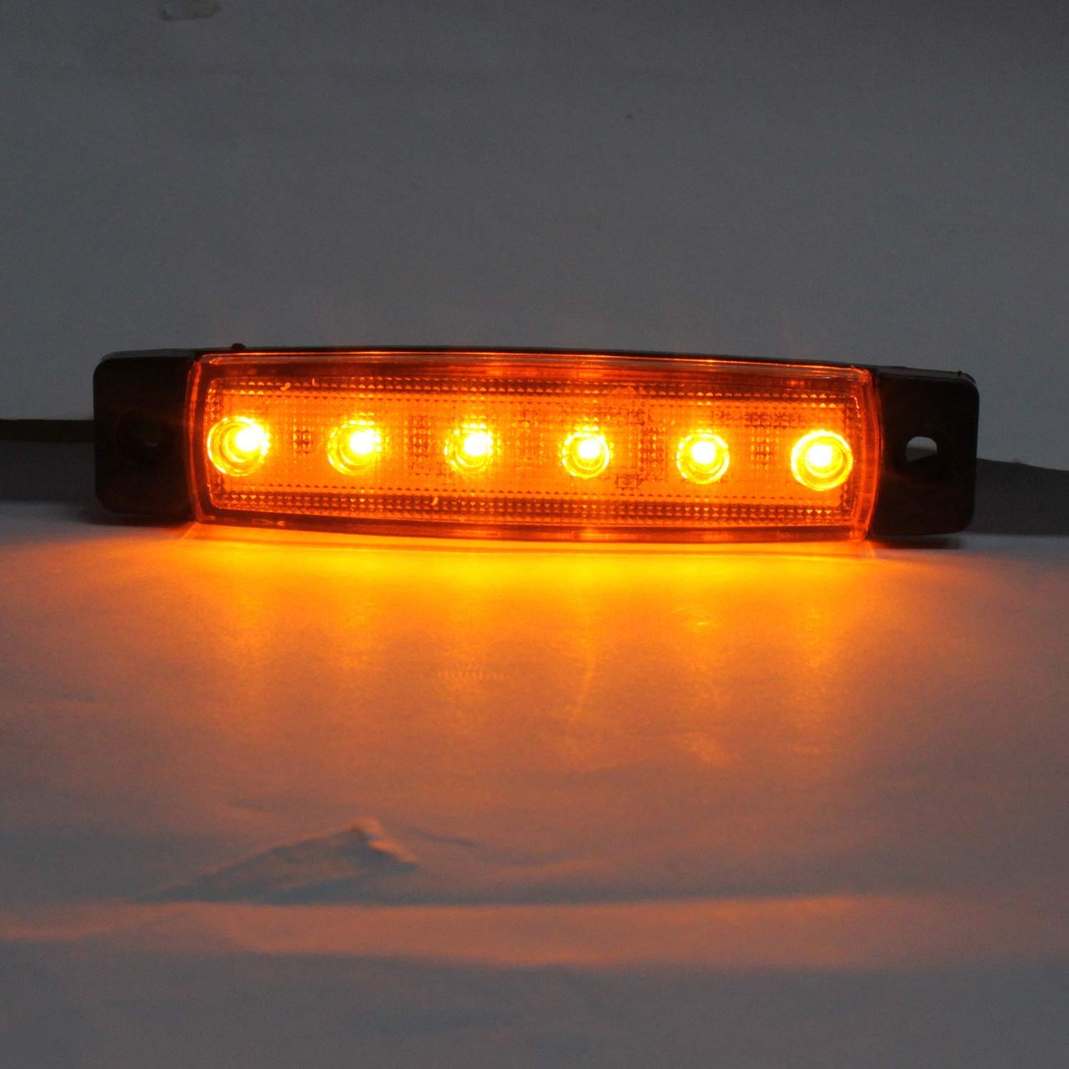 Biqing 20 X Luces de marcador lateral de LED Ámbar,Indicadores de posición 12V Impermeable Lámparas laterales led para camión remolque Lorry Cab Bus Barco Tractor autocaravana