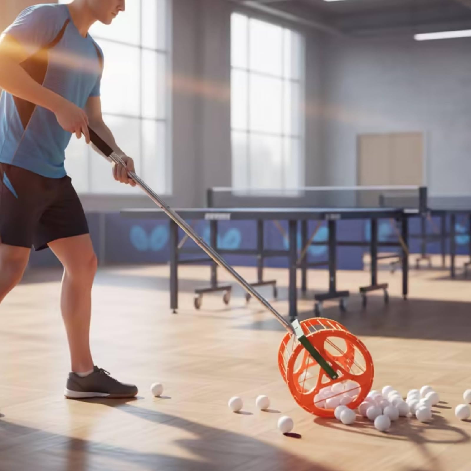 Raccogli Palline Tennis da Tavolo Pong Robusto Raccoglipalline a Rullo Durevole Attrezzatura per Allenatori