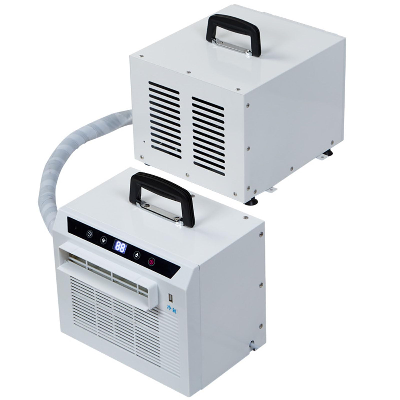 LJCSSD Portable Split Air Conditioner 3000 BTU, Camping AC Unit with WiFi & Remote Control, 12H Timer,130m³/h Airflow, Camping Air Conditioner for Tent, RV, Home, Office, Camping 2MConnectingTube