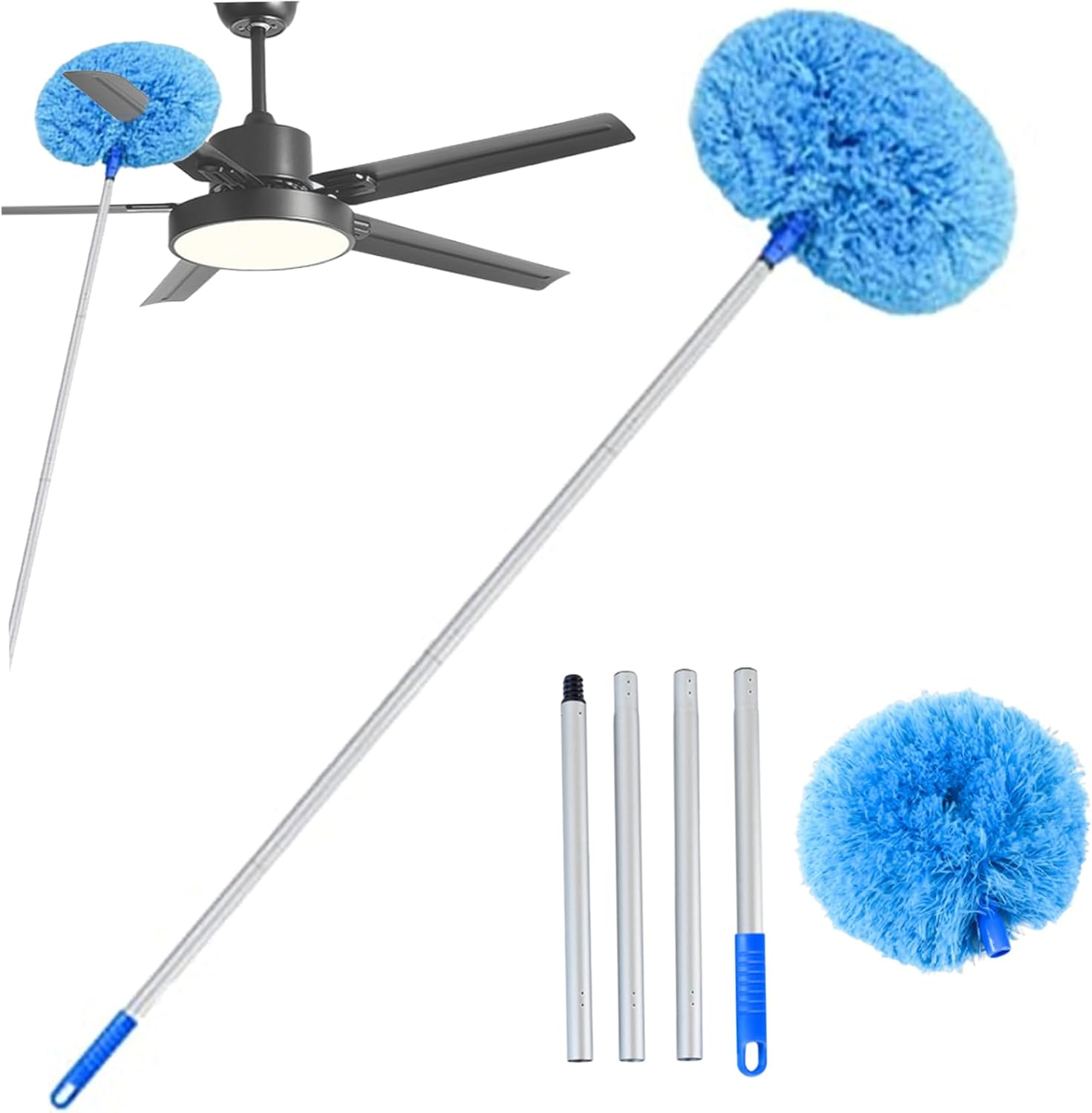 Ceiling Fan Cleaner Duster with Extension Pole 55 Inch