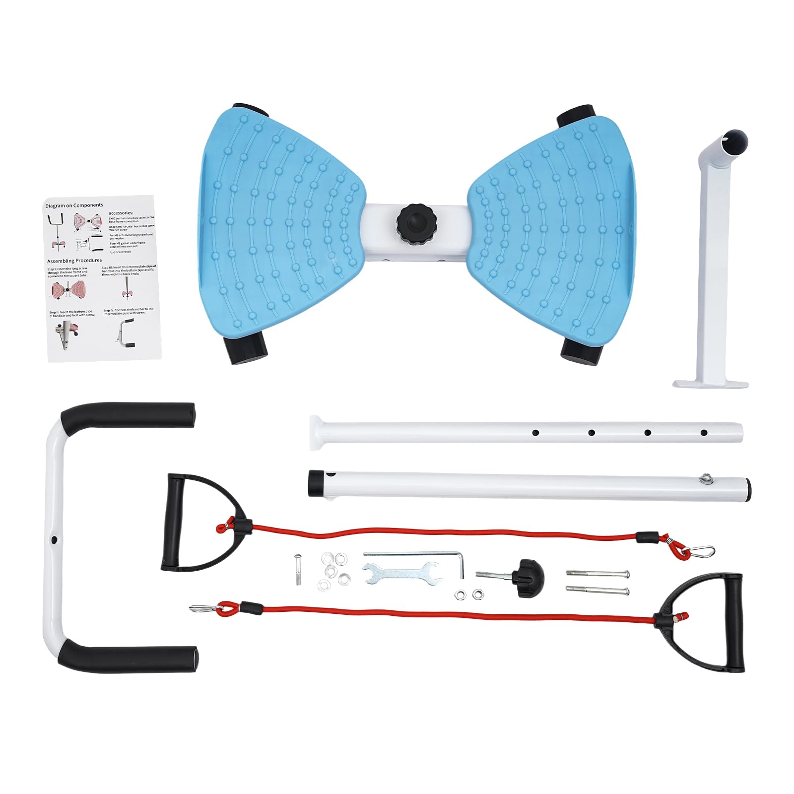 Twist Board Twister talii z uchwytami i taśmami oporowymi, trenażer mięśni brzucha i deska do balansowania w domu, ciche urządzenie fitness do odchudzania, masażu stóp, spalania kalorii i treningu