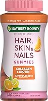 Vista 8 de Nature's Bounty Soluciones Óptimas para Cabello, Piel y Uñas con Biotina y Colágeno, Gomitas con Sabor Cítrico, Suplemento Vitamínico, 2500 mcg, 80