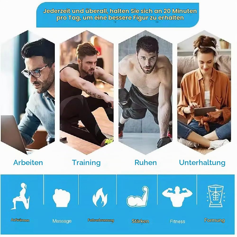Apeborn Next Gen Ultra Muscle Fitness AB Belt,EMS Bauchtrainer Trainingsgerät,Tragbarer Aufladung Bauchmuskeln Stimulationsgerät mit 12 Modi 19 Intensitäten,Bauchmuskeltrainer für Männer & Frauen