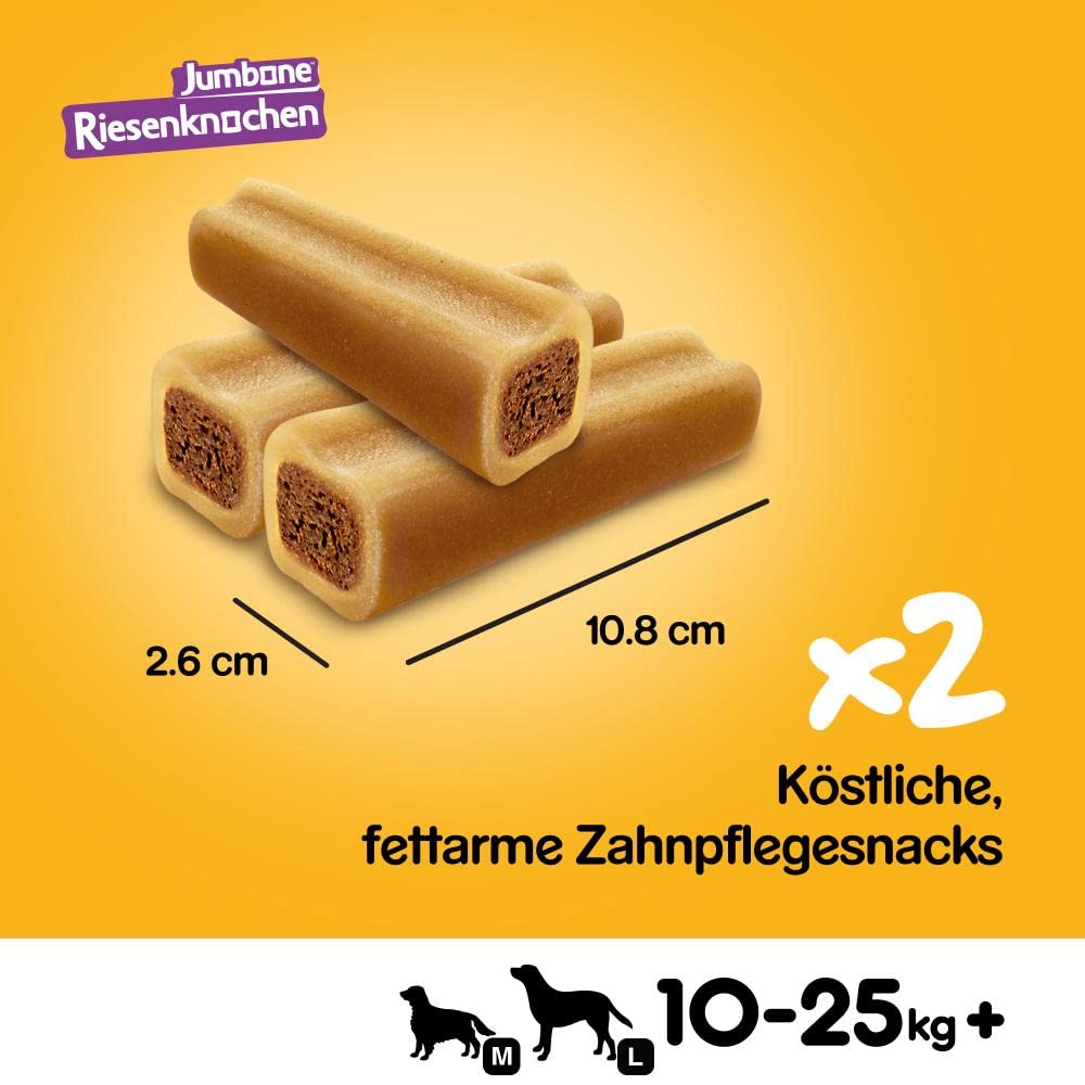 Pedigree Jumbone Riesenknochen Mittelgroß Rind & Geflügel Geschmack Hundesnack 12 x 2 Stück