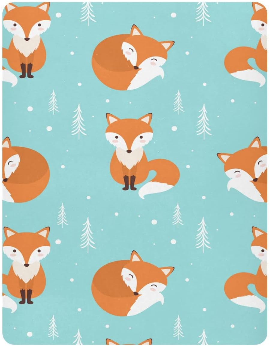 Fox Fitted Crib Sheet for Boys Girls Baby Crib Sheet Crib