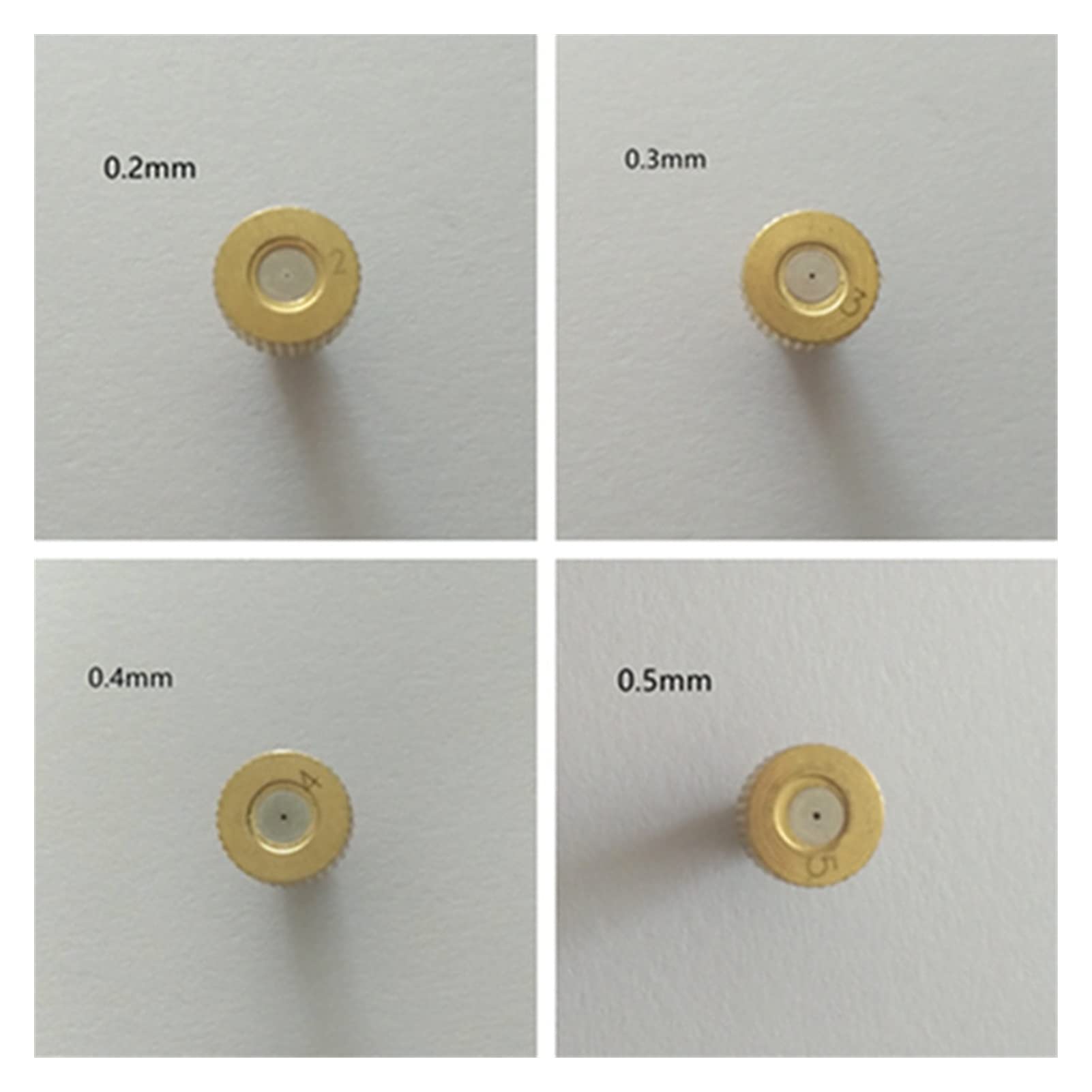 System nawadniania zraszaczy ogrodowych 50 sztuk Dysza zraszająca mosiężna ogrodowa Dysza zraszacza 10-24 Unc. Wątek (Color : 0.1mm)