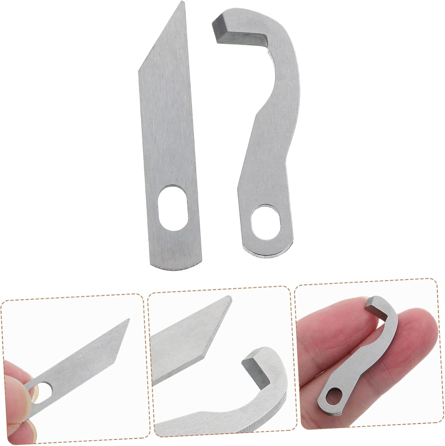 VILLCASE 4pcs Overlocker Blades for Home Sewing Durable Upper and Lower Serger Knives Professional Overlock Accessories Compatible with Various Sewing Machines