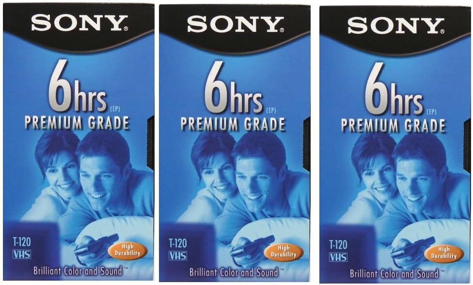 Sony 3T120VR 6hrs. EP T-120 VHS Tapes (3-Pack)