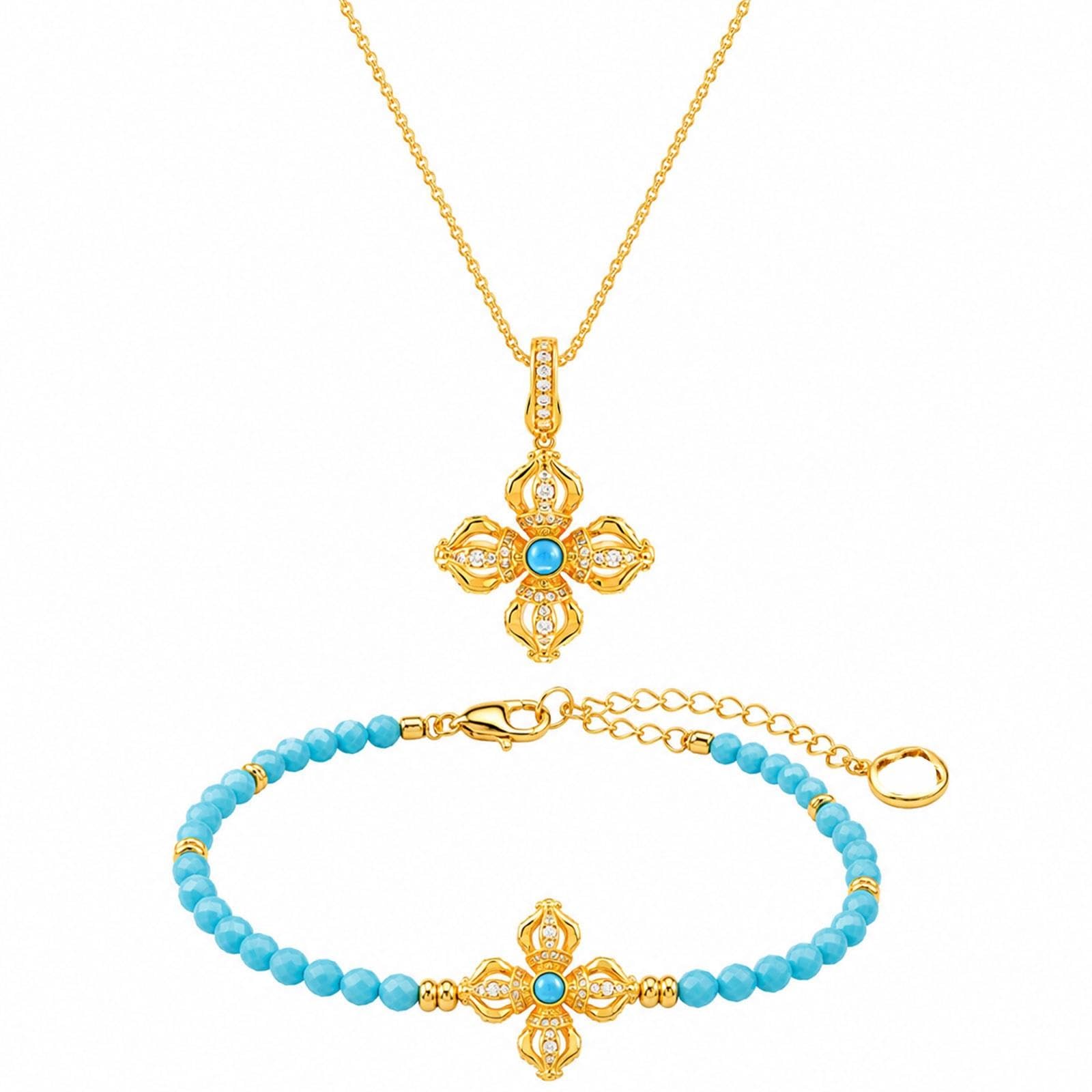 Set Gioielli 2 Pezzi Fu Charm, Collana E Bracciale Cinesi