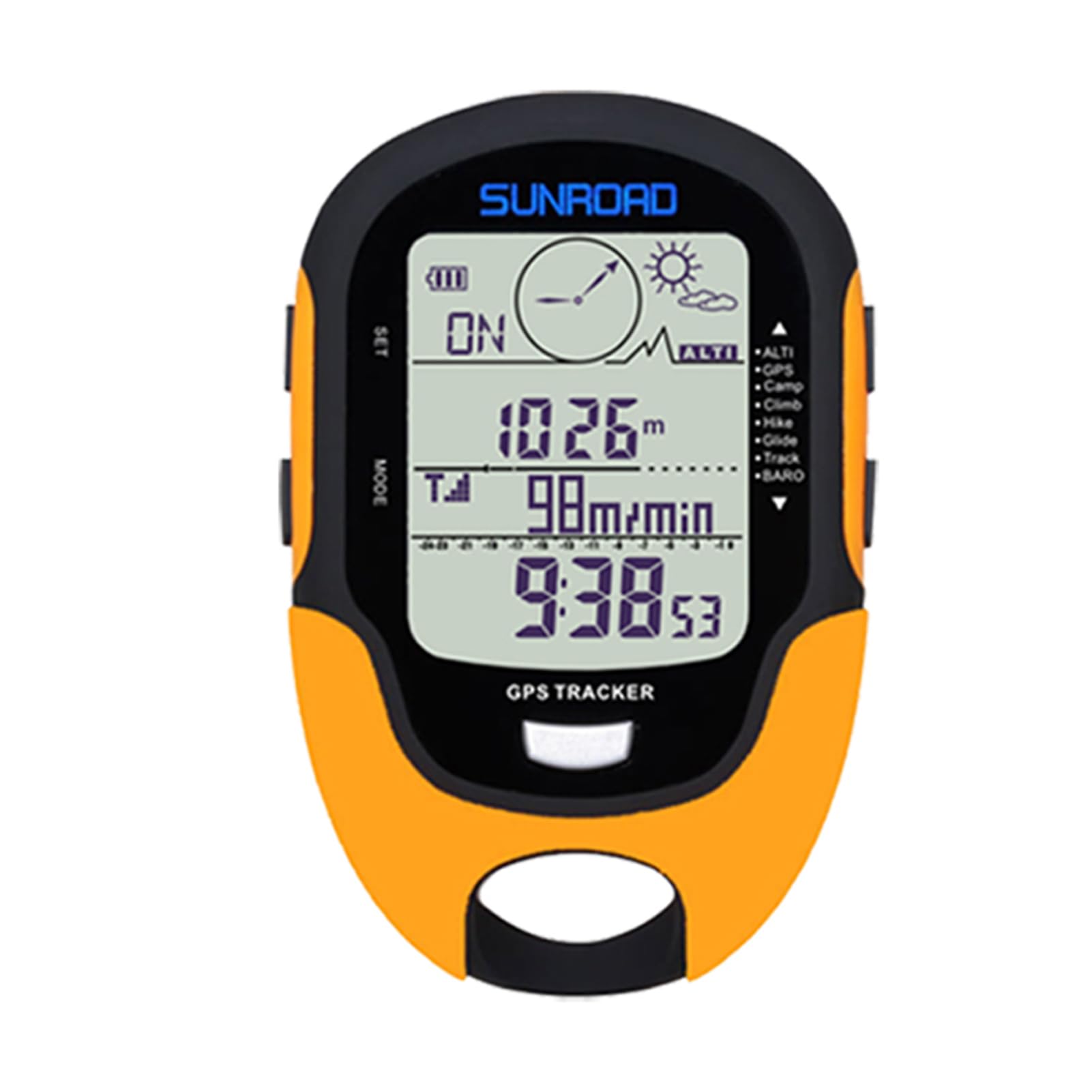 HUIOP Multifunción LCD Digital GPS Altímetro Barómetro Brújula Acampar al Aire Libre Portátil Senderismo Escalada Altímetro con LED antorcha