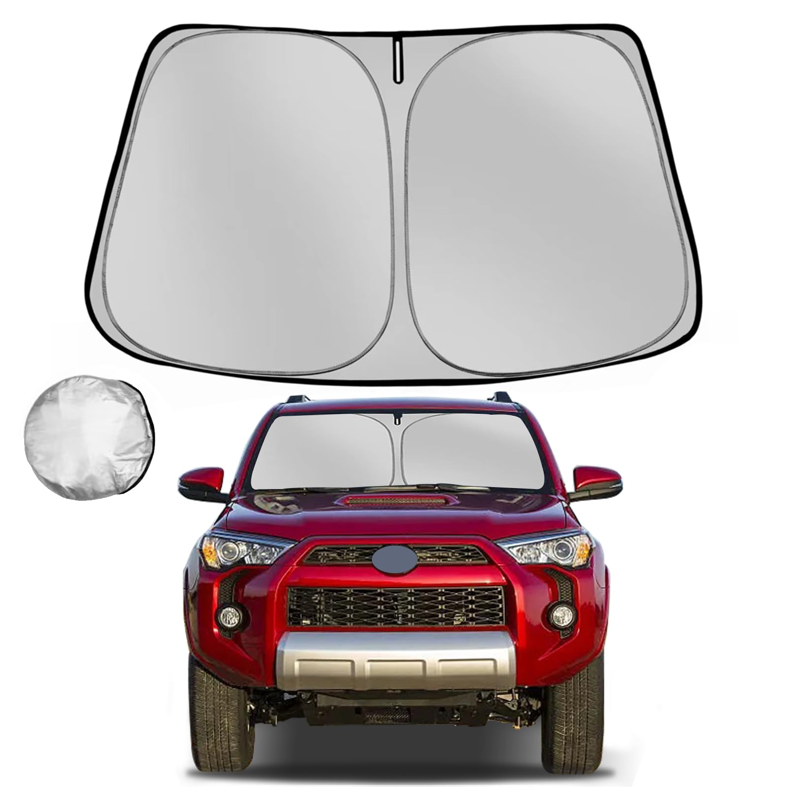 Windshield Sun Shade for Toyota 4Runner 2010-2024 4-Runner SUV Foldable Sun Sunshade for Car Front Window Blocks UV Rays and Heat Automotive Interior Protector Custom Fit Accessories