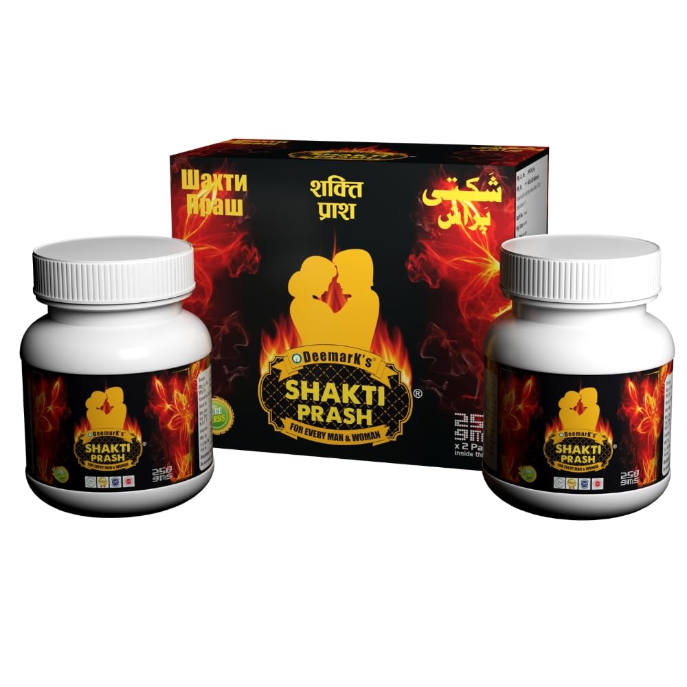 Deemark Shakti Prash for Men & Women | Ayurvedic Supplement for Energy, Strength & Stamina | With Shilajit, Ashwagandha & Safed Musli | 500g