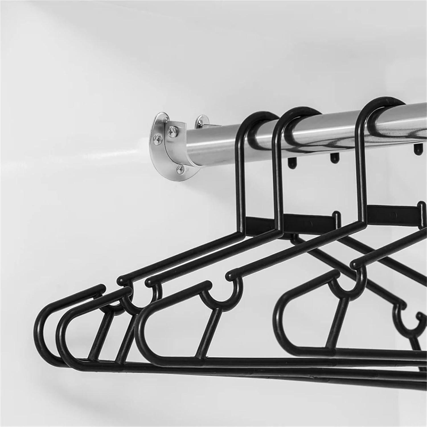 Closet Rod End Supports 5pcs Thickened Stainless Steel Pipe Bracket Base for Wardrobe Rod Holder End Support Socket for Closet Curtain(Silver-34mm)