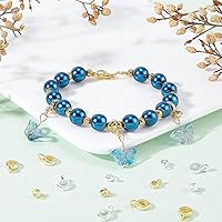 Vista 5 de DICOSMETIC 80 cuentas de latón de 2 tamaños para colgar cuentas redondas espaciadoras con lazo de abalorios, cuentas de tubo dorado y plateado