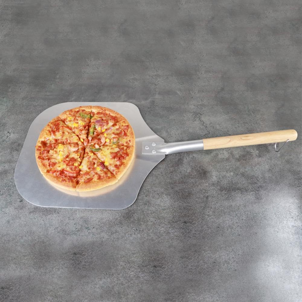 Pala for pizza in alluminio con manico in legno