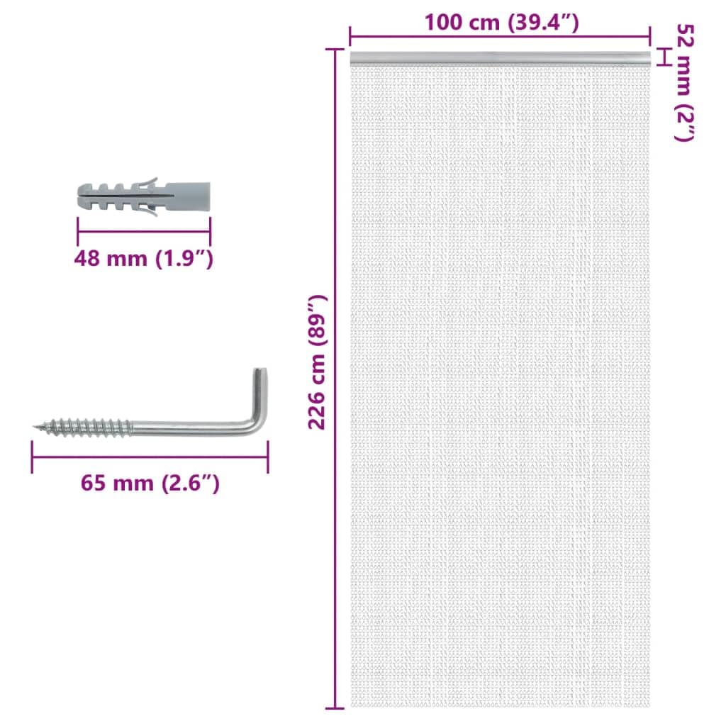 Aluminium Kettenvorhang 100x226 cm Fliegengitter Tür