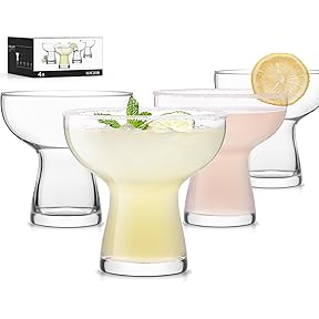 Libbey Stemless Margarita Glasses Set of 6, 10.25 ounces Classic Lightweight Margarita Cups, Fancy Glassware Set for Celebrations