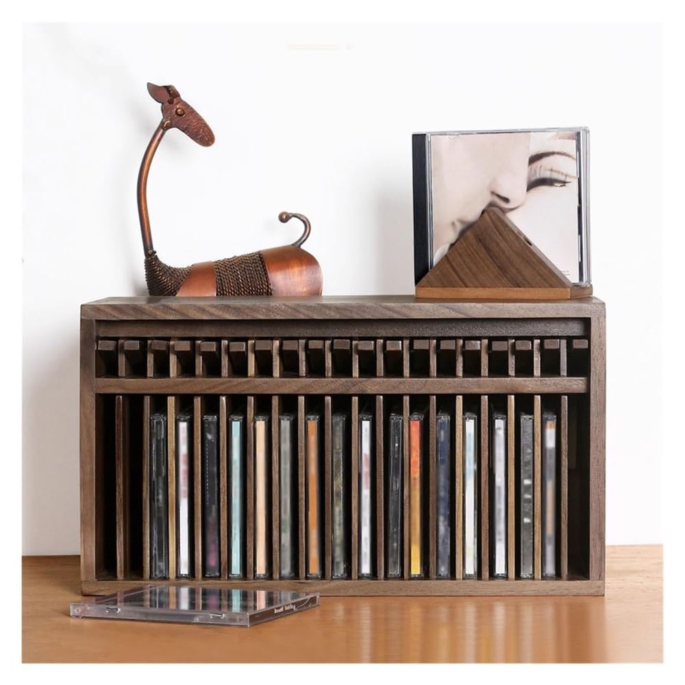 birene Archiviazione CD/DVD Porta CD pop-up for la conservazione di dischi, supporto for esposizione di album in legno for la casa