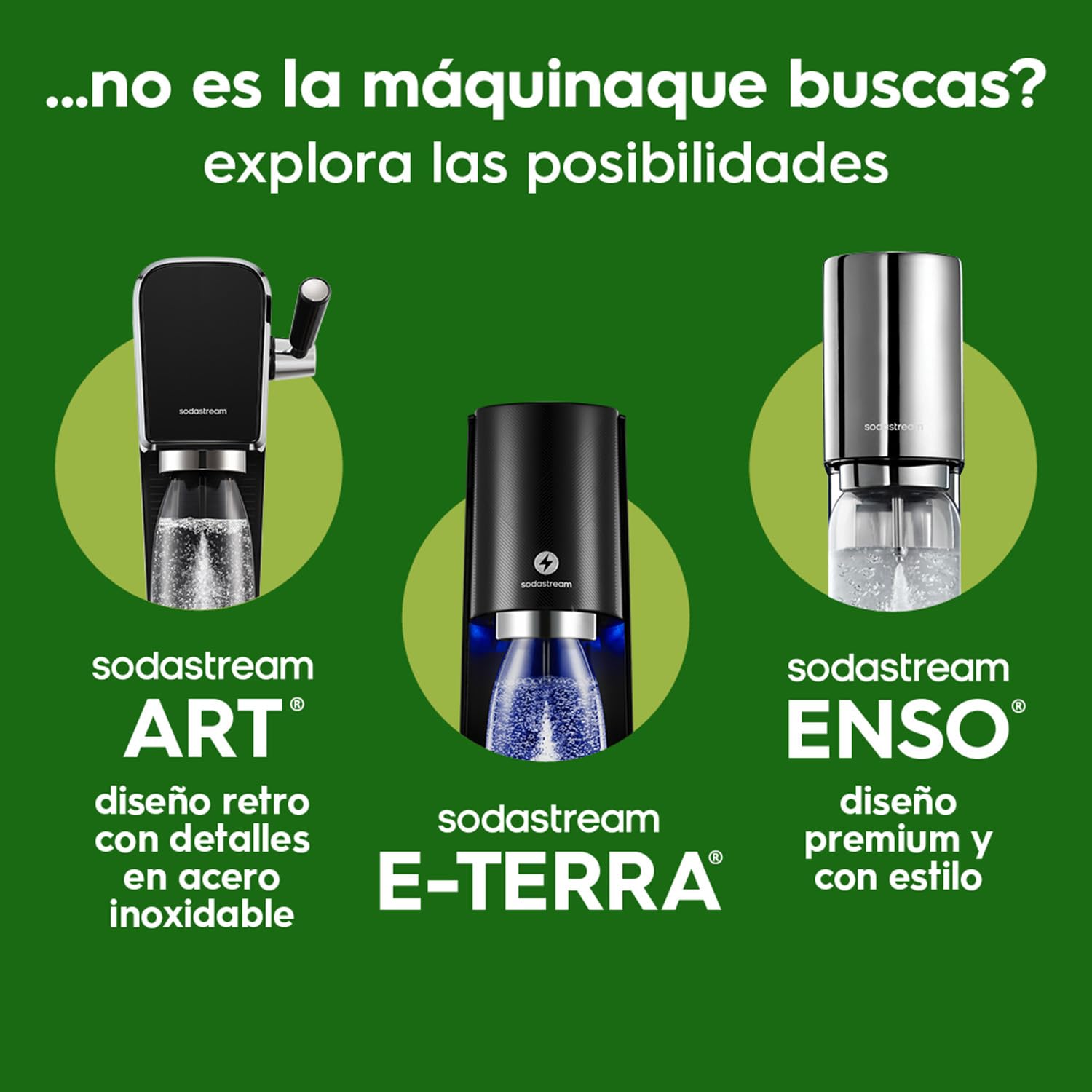 SodaStream Terra Pack - Máquina Gasificadora de Agua Color Negro, Incluye 1 Botella Fuse de 1L 2 Botellas Fuse de 0,5L y 1 Cilindro de Gas Color Rosa, Para Preparar Hasta 60L de Agua con Gas — view 6