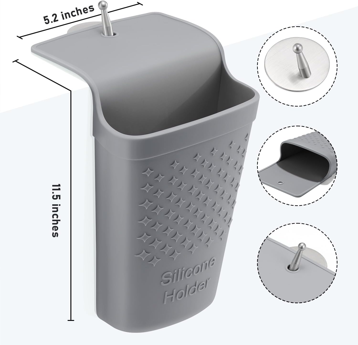 2 Pack Heat Resistant Silicone Hair Iron Mat and Pouch,Portable Travel Hair Straightener Mat and Holder for Hair Styling Tools.(Gray)