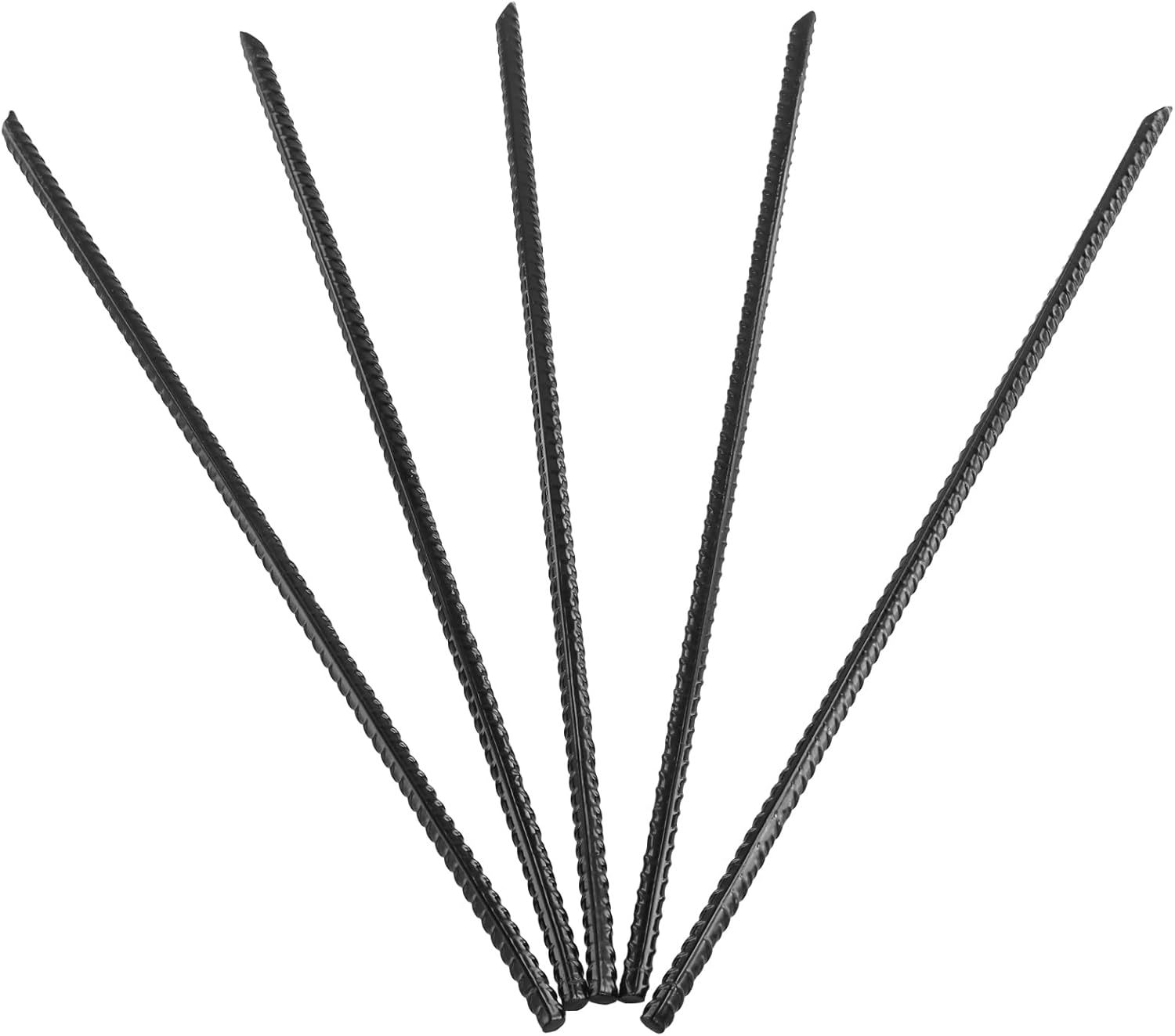 KINJOEK 20 PCS 12 Inch Straight Rebar Stakes, Heavy Duty Ground Anchor with Chisel Point End, Garden Stake Metal Camping Tent Spikes for Garden Camping Tent Fence Trampoline