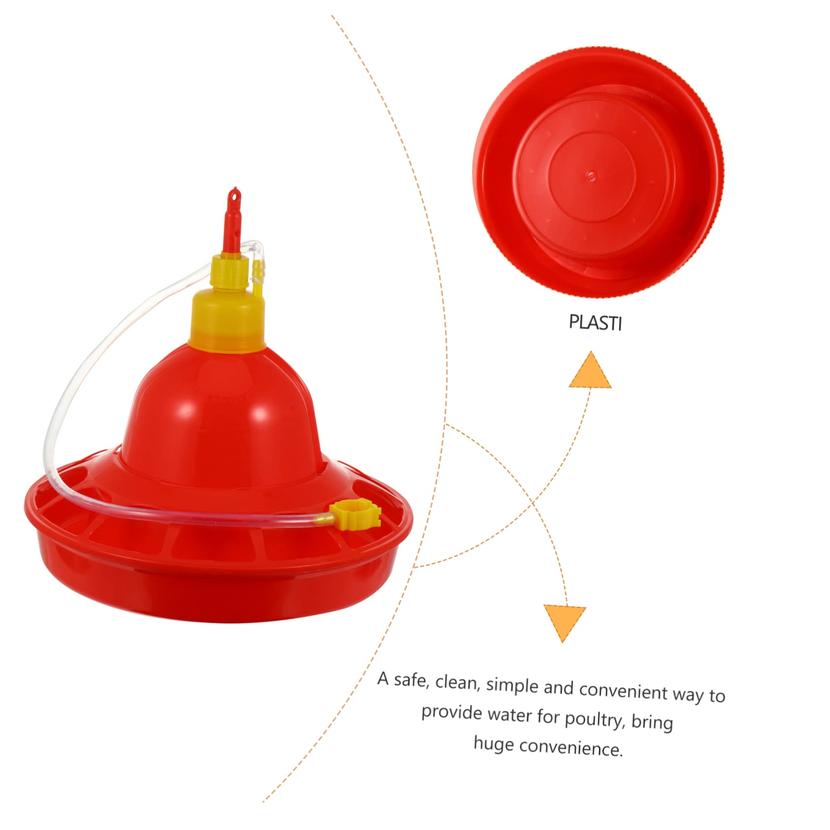 SUPVOX Abbeveratoio Automatico in Plastica Rossa per Pollame e Oche Resistente al Freddo alle Crepe, per Uso in Fattoria e'aperto