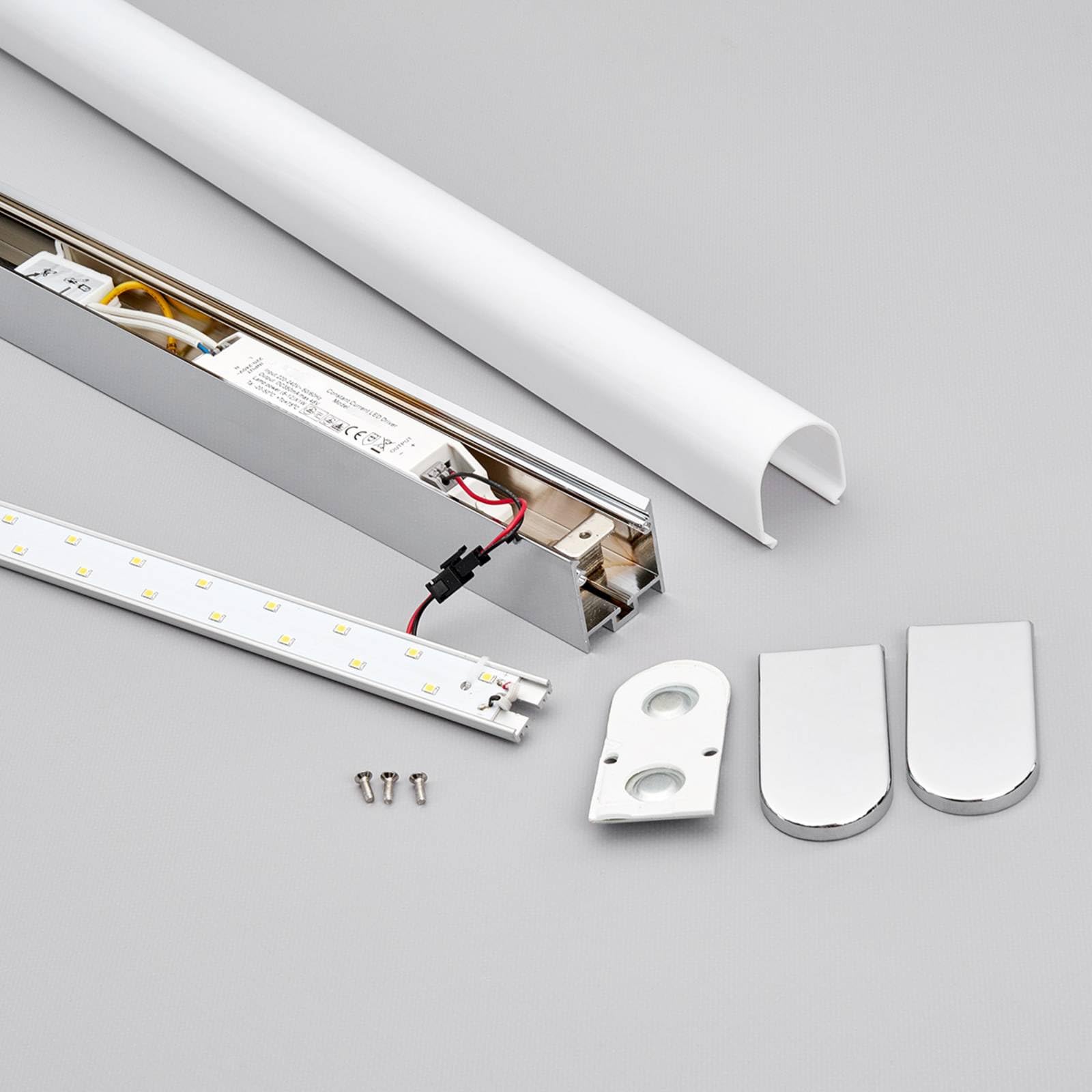 Lindby LED Applique Murale Philippa Argent Métal Salle de bain 1 lampe