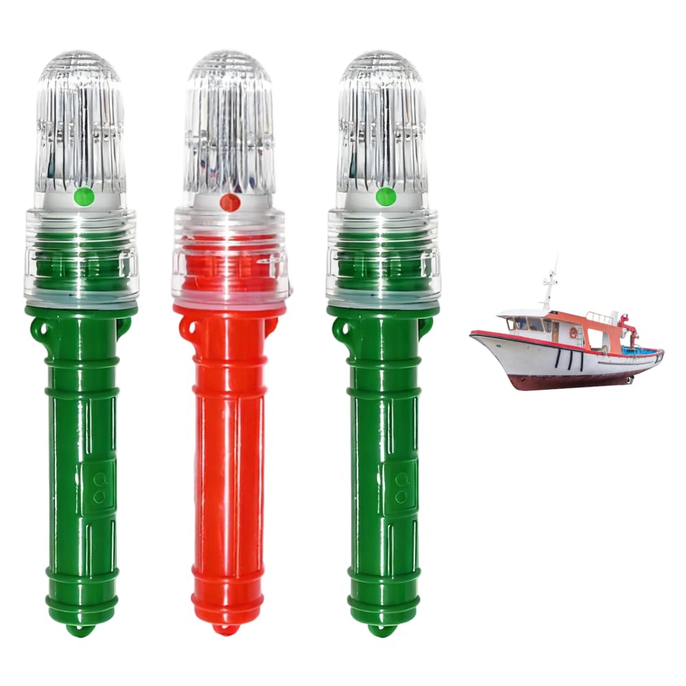 MiOYOOW Razzi Marini, 3 Pezzi Luci Segnalazione Emergenza Marine, Impermeabili Luce di Segnalazione per Pesca, per Avvisi di Traffico Nautico All'aperto, Blocchi Stradali, Campeggio