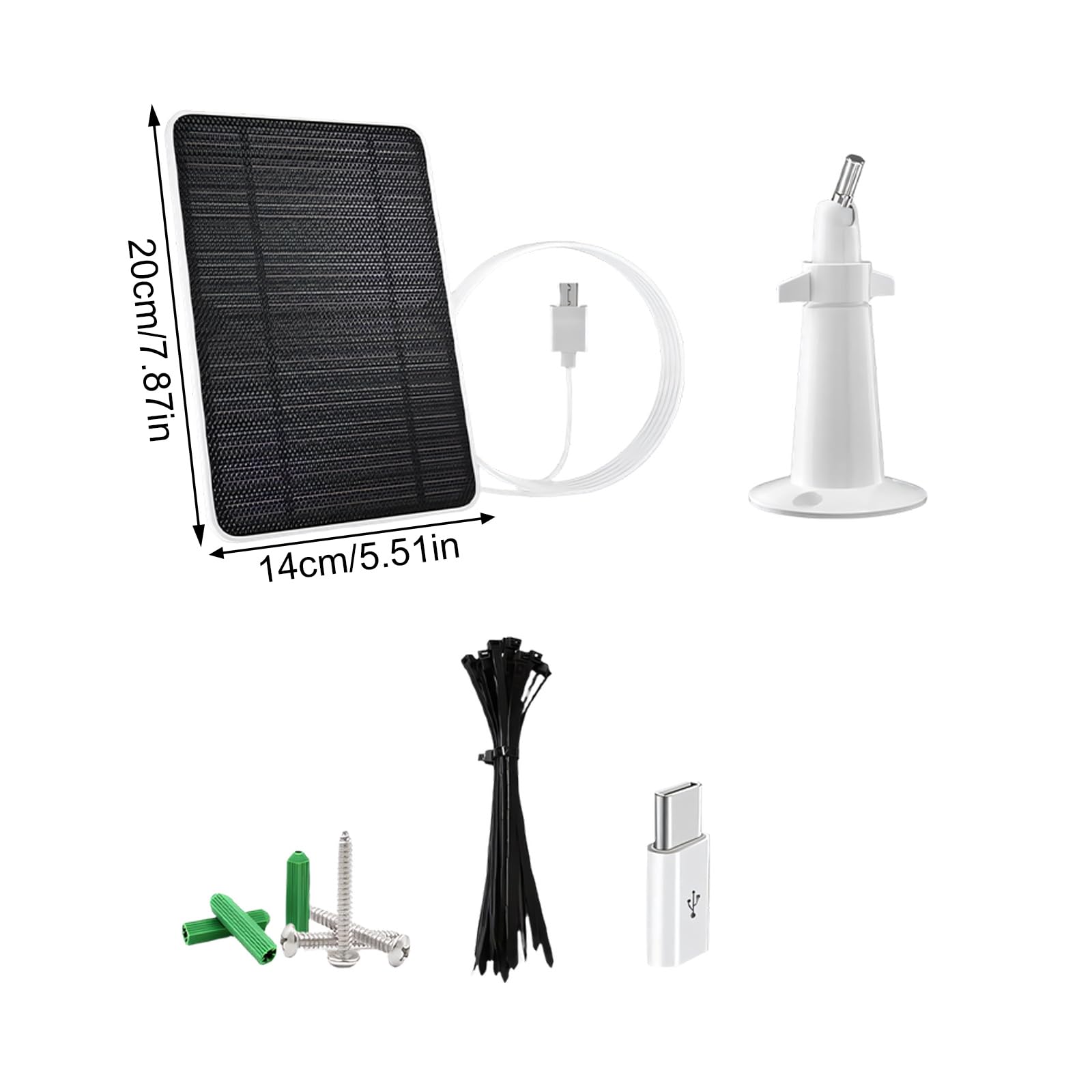 5-W Solarpanel zur kontinuierlichen Energieversorgung von Überwachungsgeräten mit wetterfestem ABS Gehäuse und einfach zu installierendem Überwachungskamera Solarset
