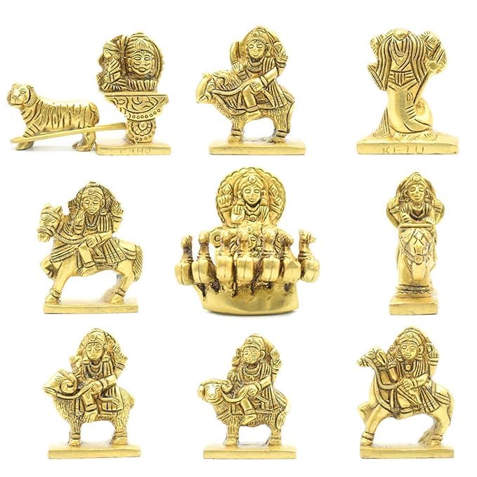 9 statues de planète Navgraha en laiton pour votre autel de yoga