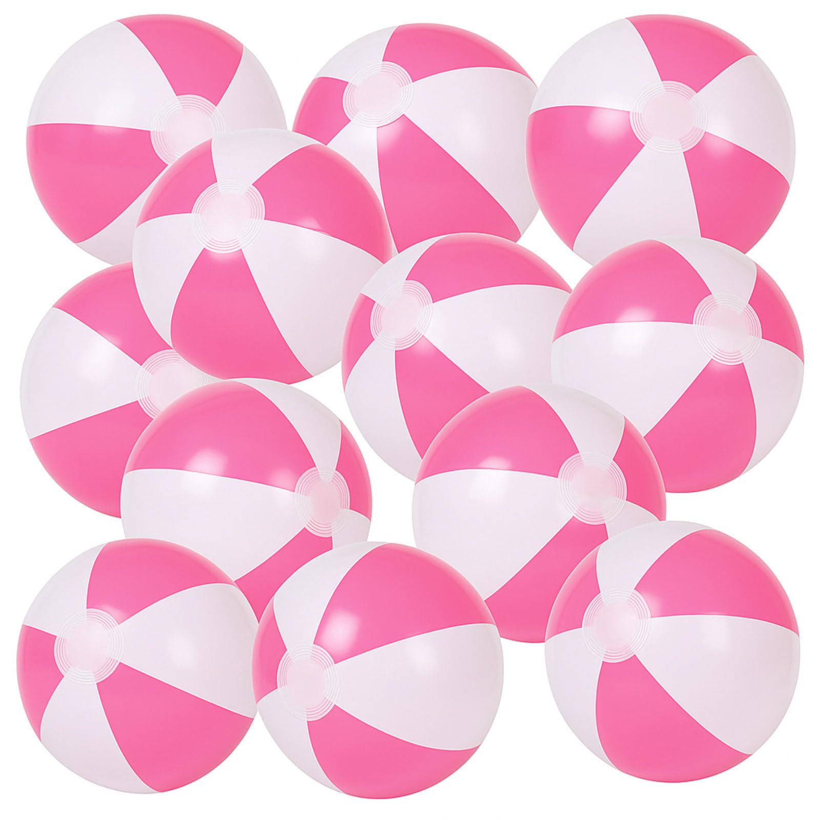 Photo 1 of ***03 PACK***FUTUREPLUSX 03 Pack 9 Inch Mini Beach Balls, Pink and White Inflatable Pool Toys for Kids, Small Blow Up Balls for Summer Water Games, Luau Party Decorations, Birthday Favors, Goodie Bag Fillers