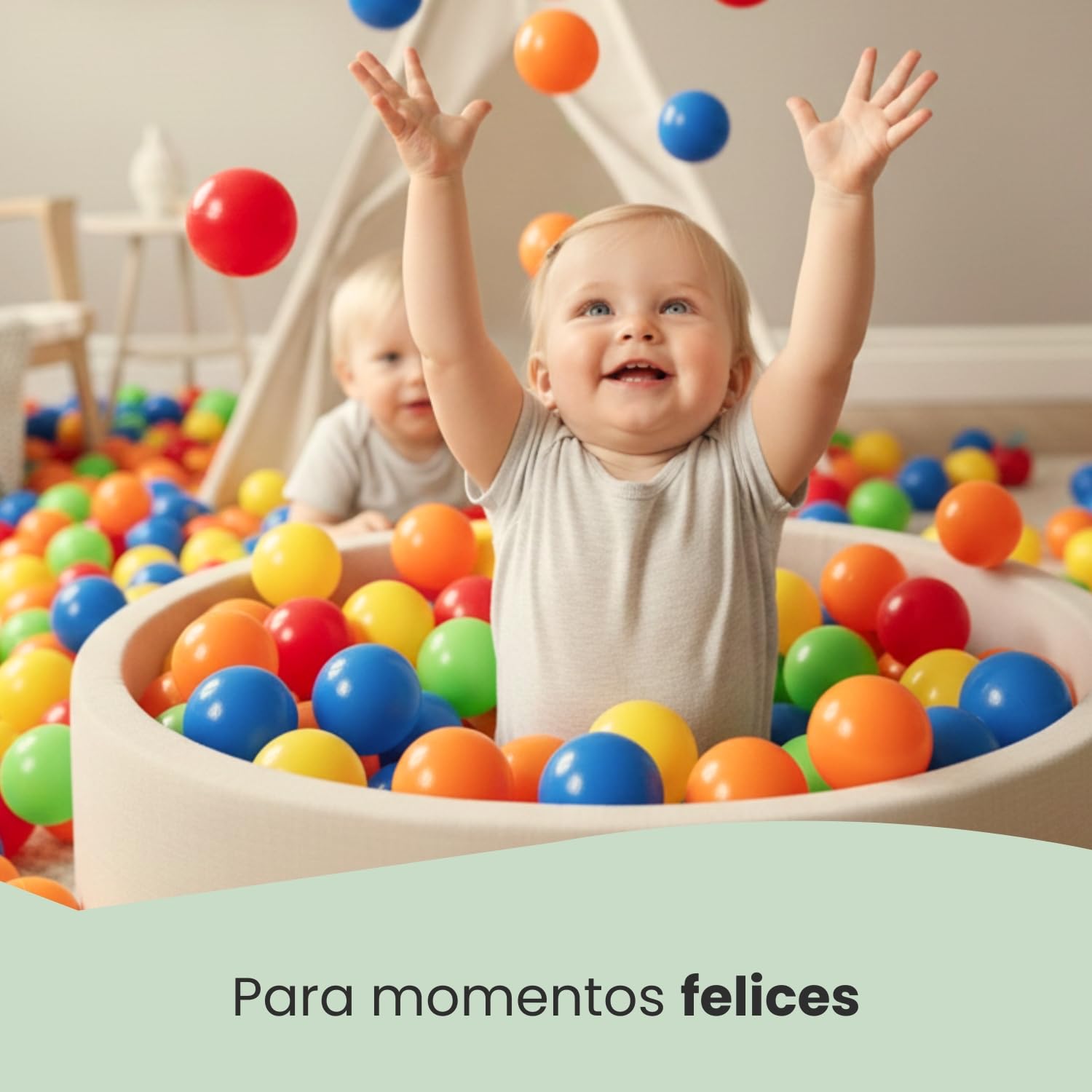 LittleTom Desde el Nacimiento 100 Esferas Piscina Infantil 7cm - Piezas Plástico Coloridas Seguras sin BPA para Bebé - Juguete Educativo Estimulación Motriz - Accesorios Parque Tienda Hogar Jardín