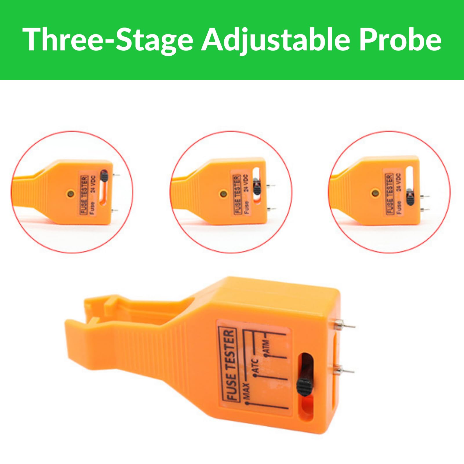 Jadeshay Fusibili Tester,DC 24V Auto Tester per Fusibile Automobilistica Multifunzionale Strumento La Rimozione dell'Estrattore di Fusibili per Fusibile di Mini Standard e Grandi con Indicatore LED