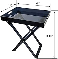 Vista 2 de Designstyles Mesa plegable de acrílico - Escritorio moderno y elegante - Mesa de servicio de cocina y bar - Elegante diseño transparente (ahumado)