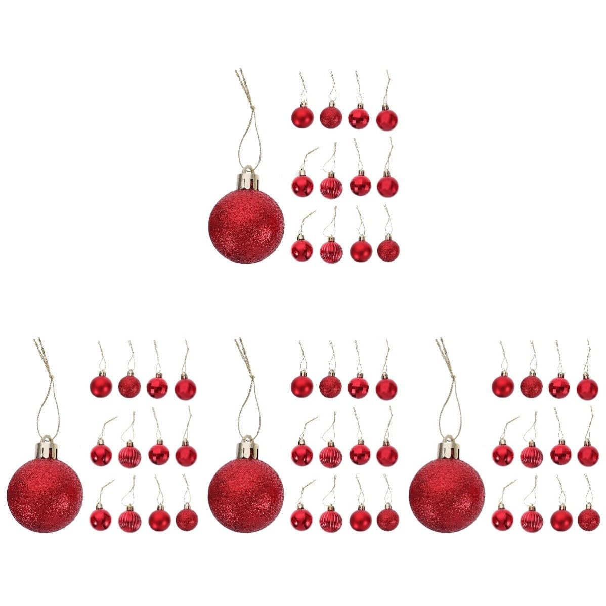 FRCOLOR 144 Piezas Bolas Colgantes para Árbol de Navidad, Rojas de PVC