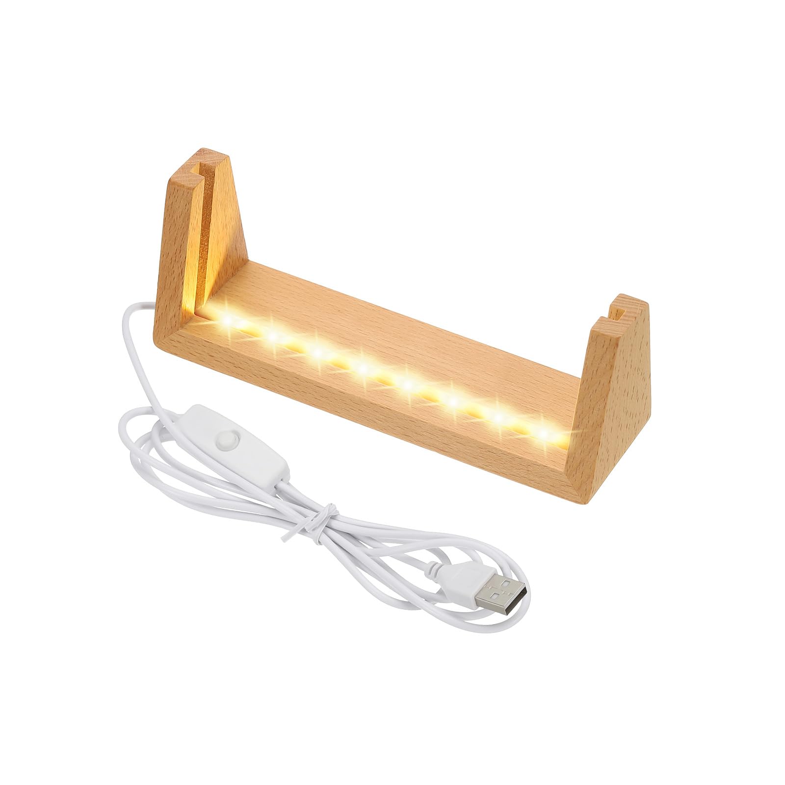 Photo 1 of PATIKIL Wooden LED Light Base, U Shape, Warm Light