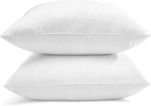 Miniatura 4 de SNUG&COZY Relleno de almohada de plumas de ganso de lujo, 12 x 20 pulgadas, diseño de doble capa a prueba de plumón, funda ultrasuave, alto peso de