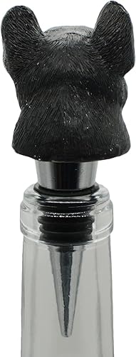 Miniatura 5 de Tapón de botella de vino Bulldog Francés Decorativo Beverage Wine Cork para regalo de inauguración de la casa, Navidad, Acción de Gracias, negro