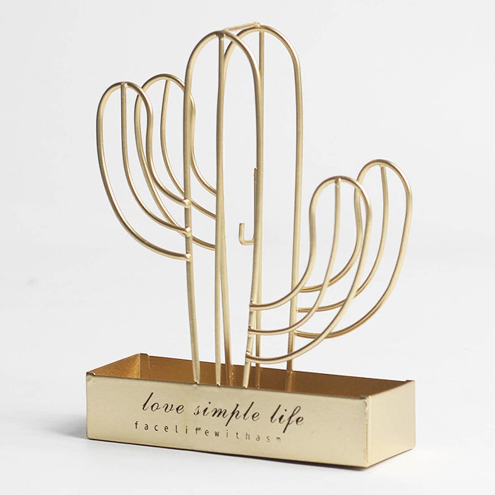 GAH Wrought Iron Moso Coil Holder Incense Holders for Living Room Garden Cactus Gold