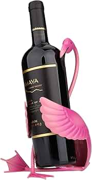 Tooarts Flamingo Wine Holder Wine Shelf Metal Sculpture Home Crafts Decoration