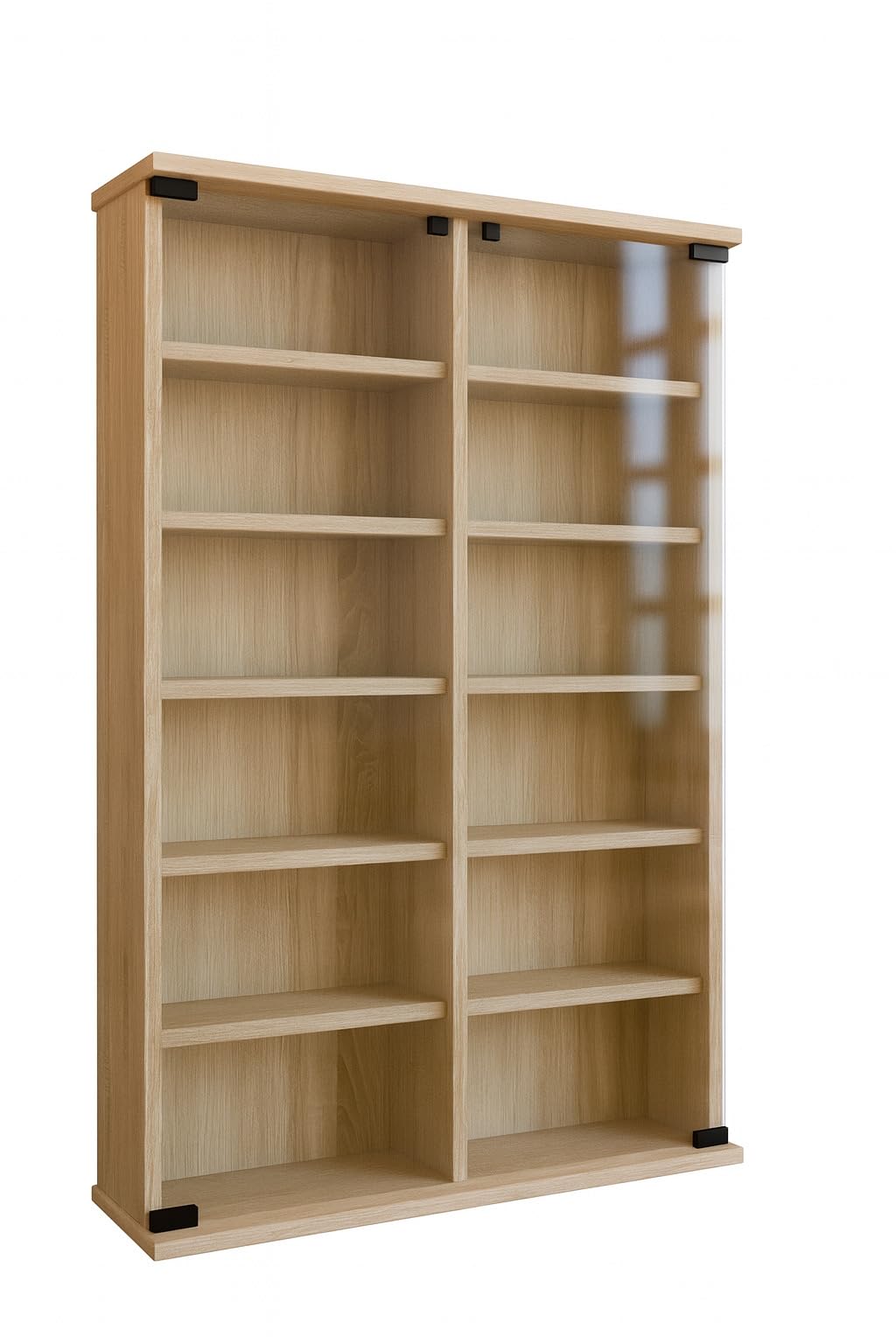 VCM Regal DVD CD Rack Medienregal Medienschrank Aufbewahrung Holzregal Standregal Schrank Möbel Sonoma-eiche "Galerie", 91.5x91.5x60 cm