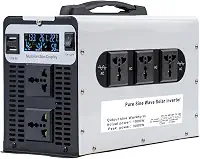 72V para 110V, inversor de energia de onda senoidal pura de 1500 watts 72V CC para 110V/220V CA, conversor de energia de pico de 3000watts com display LED e tomadas CA