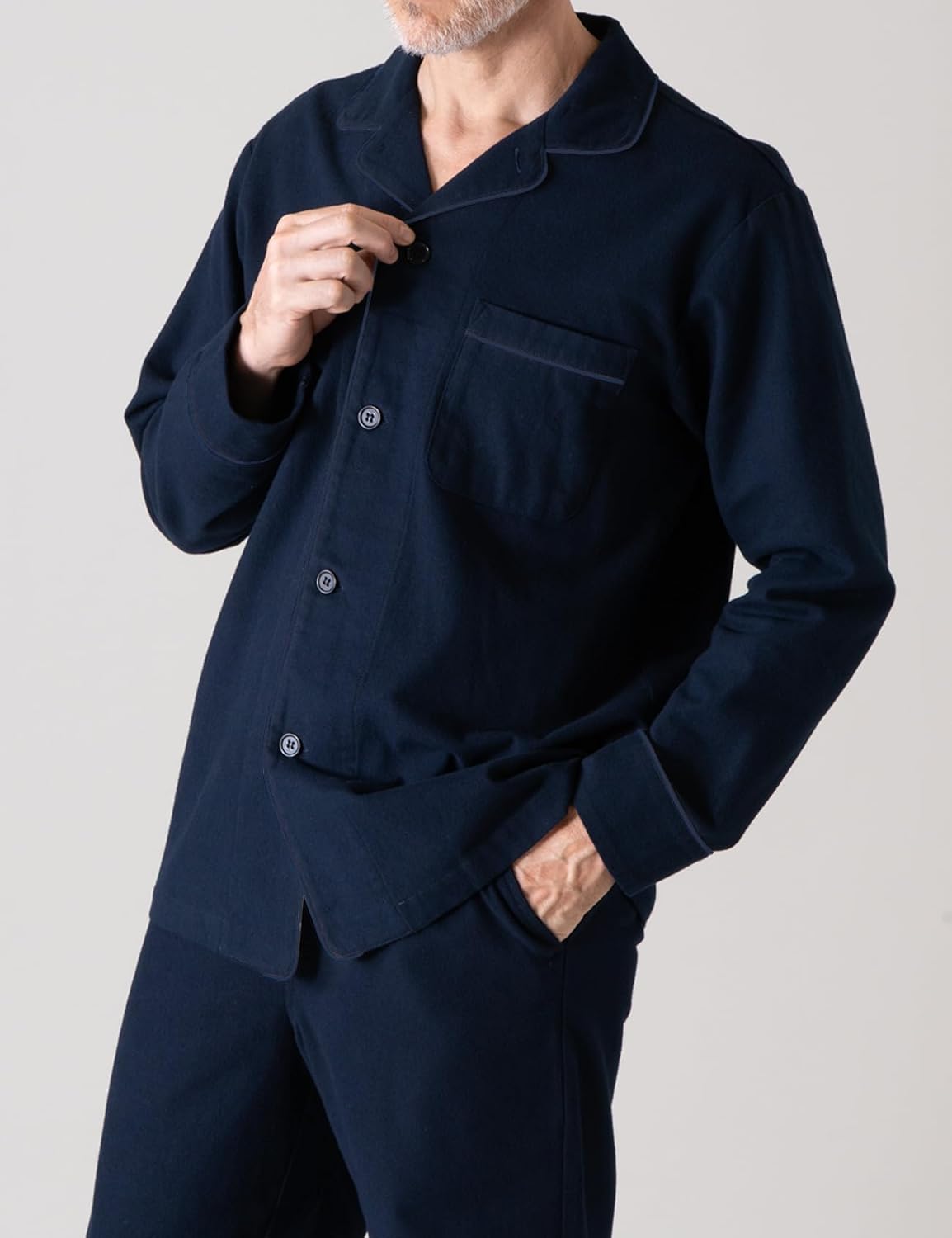 LAPASA Men's Pajama Set 100% Cotton Flannel Top Long Sleeve & Bottom Pants Plaid Sleepwear PJ Sleepwear Lounge Comfy M79/M95 - Image 2