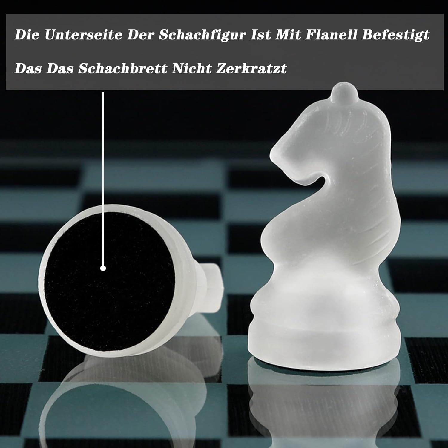Glas Schachspiel Hochwertig 25 × 25 cm Tragbares Reiseschach Anfänger Schachspiel Schachbrett Schachset Chess Board Schach für Kinder und Erwachsene