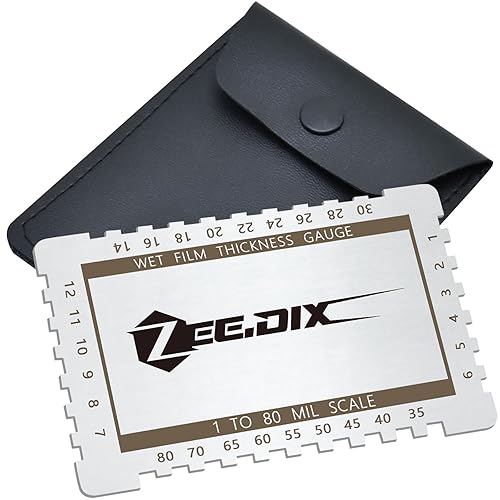 Miniatura 8 de ZeeDix Calibre de espesor de hoja de metal portátil - Herramienta de inspección de tamaño plateado de acero inoxidable Hojas de metal Medidor de