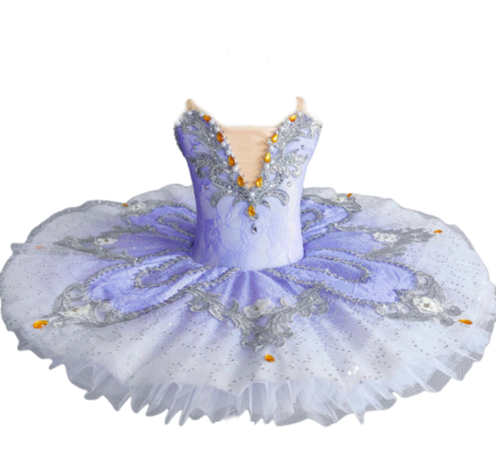 EFLALYHG Robe de Ballet pour Fille, Justaucorps brodé à Bretelles Fines Style Le Lac des cygnes avec Tutu et Bretelles Tenue de Danse et de compétition de Ballerine