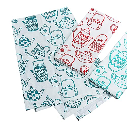 Candy Cottons Kitchen Dish Towels, 100% Cotton Extra Large Tea Towels, Pot Printed, Pack Of 3 Kitchen Towels Of Size 18 X 28 Inches, For Everyday Kitchen Cooking #TOP16